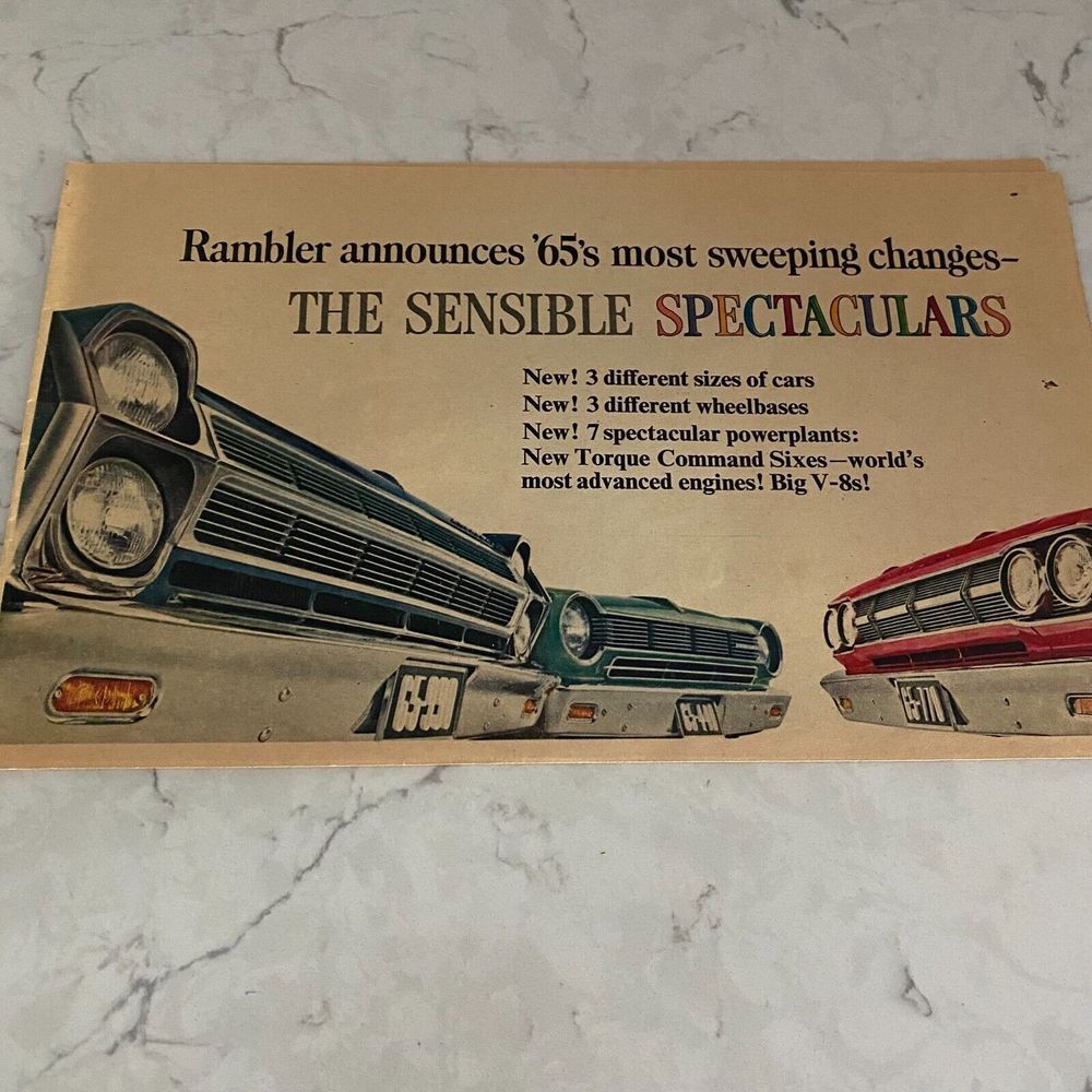 1965 Rambler Classic Ambassador 990 440,770‎ Automobile Dealer Sales Brochure